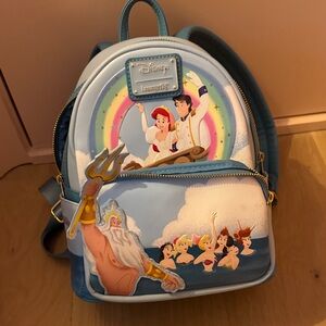 Loungefly Blue Little Mermaid Rainbow Mini Backpack